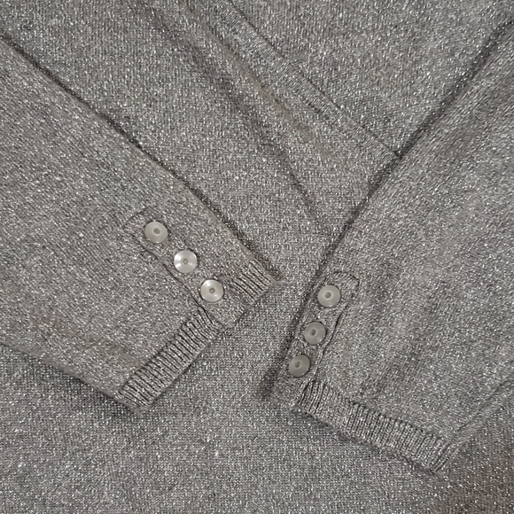 NWT Ann Taylor Shimmer Gray Wrap Sweater S - Picture 5 of 8